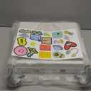 Foldable Utility Cart Folding Portable Rolling Crate Handcart with Durable Heavy Duty Plastic Telescoping Handle Collapsible 4 Rotate Wheels for Travel,Shopping, Luggage, Office, Teacher(White)