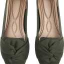 HIULYCENCE Flats for Womens Pointed Toe Ballet Flats with Bow Comfortable Knit Dressy Flats 37