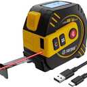 2-in-1 Laser Tape Measure 262ft – Digital Measuring Tape with LCD Display, Rechargeable Smart Tape Measure with Distance, Area & Volume Measurement, USB Charging – Construction & DIY Use