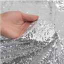 Shimmer Silver Sequin Fabric by The Yard Two Way Stretch Spandex Embroidered Mesh African Lace Sequin Fabric for Dress Sewing 1 Yard