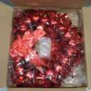 14'' Valentines Day Heart Wreath for Front Door with Bow and String Lights Red Wire Heart Shaped Wreath Perfect for Front Door, Wall, Window, Valentines Day Door Decor, Wedding Party Romantic Decor