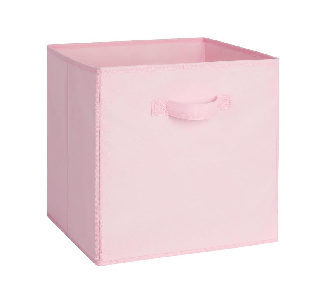 13 Cube Storage Bins, Storage Cube Organizer, Pink Foldable, Reinforced Front Handle, Holds Clothes, Toys, Blankets, Fits Closet, Cube Shelves, Nursery, Bedroom