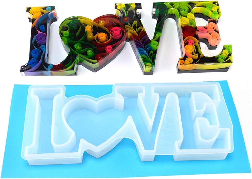FineInno Large Letter Molds for Resin, Love Word Sign Silicone Mold for Epoxy Resin,DIY Crafts, Making Cake, Party Home Decor (Love Silicone Mold C)