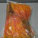 2 x Artificial Fake Plants Flowers for Outdoors Fall Decor, 12 Bundles Fall Leaves Faux Lavender Flowers for Autumn Decoration, Fake Shrubs UV Resistant Planter No Fade for Garden Porch Balcony(Orange)