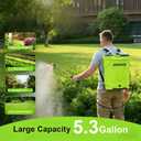 WFH Battery Powered Backpack Sprayer, 5.3 Gal, 100 PSI, 21V 2.6Ah Battery