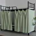 Dormitory Bunk Bed Student Curtains Privacy Blackout Decor for Loft Bottom Green 1PC