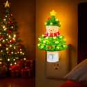 Baquler 6'' Christmas Tree Night Light Plug into Wall Christmas Snowman Tree Cute Night Light for Decorative Home Room, Party Decor, Gifts
