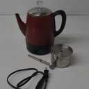 Mixpresso Red Small Percolator Coffee Pot Electric 4 Cup, Stainless Steel Coffee Maker, Coffee Percolator Electric With Keep Warm Function, 4 Cups Stainless Steel Perculator With Basket