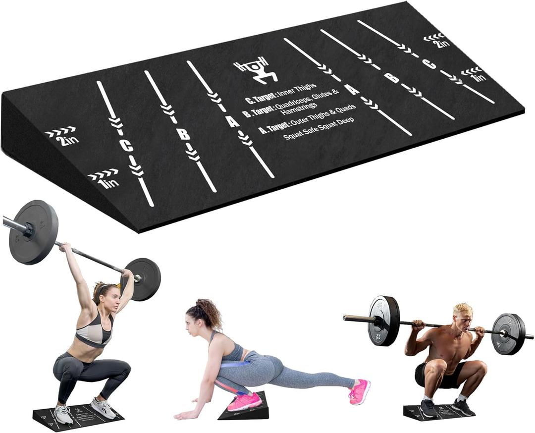 Squat Wedge Block One Piece: Heel Elevated Slant Board for Squats Weightliting Home Gym Squat Wedge (1Pc: Large)