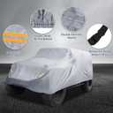 Car Cover Waterproof All Weather with Driver Door Zipper for Jeep Wrangler JK JL 2 Door 2007-2021 / Full Exterior Cover/Durable 210D Oxford Cloth / 1Pcs Gray (Silver Tone)