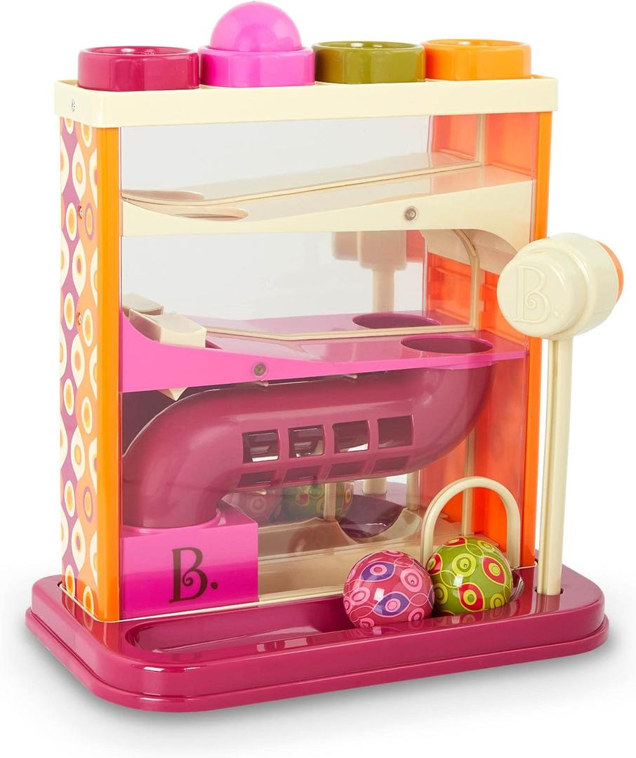 B. toys  Whack  a  Ball  Pounding Toy  Developmental Toy  4 Colorful Balls & Hammer  Educational Toys For Toddlers  1 Year +