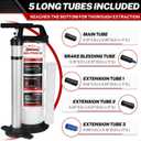 BILITOOLS 9L Pneumatic/Manual Oil Extractor Pump, Vacuum Oil Fluid Pump Extractor 2 in 1 Automotive Oil Change Tool Large Capacity 2.4 Gallon Engine Fluid Extractor for Boat Marine Jetski ect.