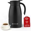 SUNHOUSE 34 Oz Thermal Coffee Carafe Insulated Stainless Steel Coffee Carafes for Hot Liquids - Double Walled Vacuum Coffee Pot - Black, 1L (34 Ounces) 