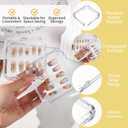80 Sets Press On Nail Packaging Box with Double Sided Adhesive Tapes, 3x3 Inch Clear Artificial Nail Display Case Reusable Nail Storage Box Organizer for Salon, Technicians, Manicure Enthusiasts
