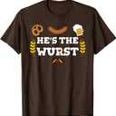 Oktoberfest Couples He's The Wurst T-Shirt, Size Medium