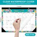 4 x Desk Calendar 2026-2027, 21-Month Calendar Runs Until June 2027, Large 17" x 12" Monthly Desktop & Wall Calendar for Home & Office - Floral