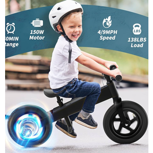 Electric Bike for Kids, Electric Balance Bike for Ages 3-8 Years Old,Kid Electric Motorcycle with 2 Speed Modes,Push-Button Brakes,12 Inch Dirt Off-Road Tire and Adjustable Seat
