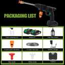 Cordless Pressure Washer, 600PSI Handheld High-Pressure Foam Cannon Water Spray, Portable Car Jet Washer with 2 Nozzles, Battery Powered Cleaner Machine Tool for Car, Patio, Fence, Floor, Garden