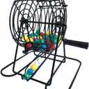 Yuanhe Deluxe Bingo Game Set-Includes Metal Cage,500 Colorful Bingo Chips,100 Bingo Cards,75 Colored Balls,Plastic Masterboard,Great for Large Groups,Parties