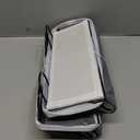 2pcs Middle Wall Hanging Organizer Bag, Linen Fabric Door Hanging Storage Basket with Pockets, Waterproof Bin for Kitchen, Bedroom, Office, RV Camper (Gray)