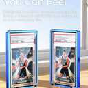 UV-Resistant Magnetic Metal Slab Case for 35pt PSA Graded Cards-High Alumina Glass-Multi-Point Magnetic Lock-Durable Frame-Stackable Design.Gradient Blue-Red