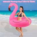 Sinbyuer Flamingo Inflatable Pool Floats, Pool Tubes Swim Ring Pink Pool Float, 42Inch Large Pool Float, Pool Inner Tube Beach Floats for Adults, Blow Up Floaties Water Floaties Pool Raft Lounger Lake