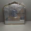 Gold Antique Arched Mirror, Victorian Bronze with Full Matel Frame, Wall Arch Mirror for Entryway/Bathroom/Fireplace 36"X30"