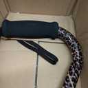 NOVA Designer Walking Cane with Offset Handle, Lightweight Adjustable Cane with Carrying Strap, Cane for Men and Women, Walking Canes for Balance, Leopard Design