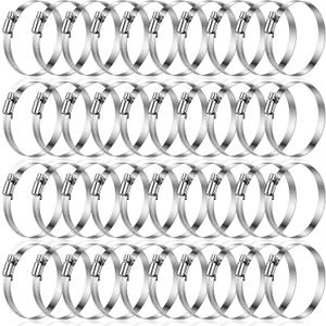 40 Pcs 3 inch Hose Clamp Adjustable Stainless Steel Hose Clamps Worm Gear Clamps Adjustable 72-95mm Range, Worm Drive Clamp for Automotive, Water Pipe, Hoses Clip