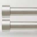 2 Pack Curtain Rods for Windows 28 to 48 Inch(2.3-4ft), 1 Inch Brushed Nickel Curtain Rods Set, Adjustable Heavy Duty Curtain Rod, Modern Drapery Rods for Bedroom Living Room, Size 32"- 60"