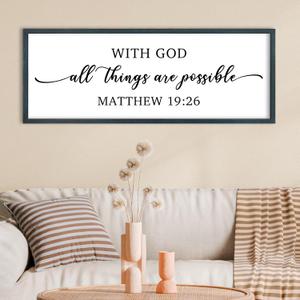 FZMHASLWW God Wall Decor Art 40" x 15" Black