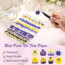 96 Pcs Natural Dried Pressed Edible Flowers for Cake Topper Decorating Cupcake Toppers Cocktails Resin Jewelry Making DIY Art Crafts(Purple,Flower Style)
