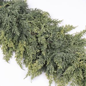 6FT Christmas Cedar Garland, Thick & Full Artificial Norfolk Pine Cypress Greenery, Real Touch Faux Cedar Garland for Fireplace Mantle Staircase Table Doorway Indoor Outdoor Holiday Decoration