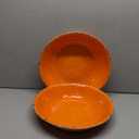 Rustic Melamine 130 OZ Serving Bowls,13.75 Durable Extra Large Melamine Pasta,Salad Serving Bowls, Set of 2, Large Fruit Bowls for Entertaining, Dishwasher Safe, Orange
