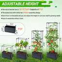 2 Packs Raised Garden Bed Tomato Planter Box with Trellis, 55.2" Self-Watering Tomato Cage with Rectangular Trellis for Climbing Plants Flowers Vegetables Vine in Patio Garden Indoor Outdoor, 4 Tiers-55.2"