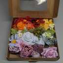 Artificial Flowers Combo Box Set, 38pcs Mix Flowers Dahlia Silk Roses, Daisy & Hydrangea with Stems for DIY Wedding Bouquets, Bridal Shower Centerpieces, Party & Home Decor, Floral Arrangement (Rainbow)