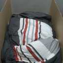 Monbix Queen Comforter Set - 7 Pieces Bed in a Bag Queen, Red and Black-Stripe Bedding Sets, All Seasons Comforter Bed Set with Sheets, Pillowcases & Shams