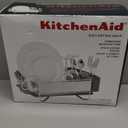 KitchenAid Large Capacity Full Size Rust Resistant Dish Rack with Angled Drain Board and Removable Flatware Caddy, Light Grey (Gray)