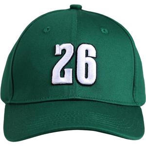 Saquon Barkley 26# Green Embroidered Baseball Cap Flat Brim Hat with Stitching for Sports Outdoor - Unisex (Green)