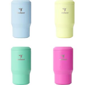 REDUCE 4-in-1 Drink Cooler - 14oz Insulated Bottle & Can Holder - 4 Pack, Leisure Hour