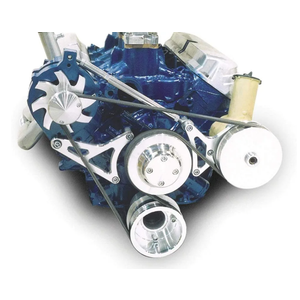 March Performance 30035 Deluxe Clear Powdercoat Aluminum Ford 302 Power Steering Bracket