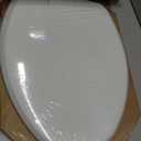 Bemis Ashland Modern Wood Toilet Seat with Decorative Edge, Slow Close, Secure Hinges, Made in USA, Elongated, White