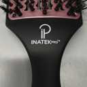 Inatekpro Curved Vented for Blow Drying - Boar Bristle Brush (Medium) with Comfortable Handle - Soft Bristle Brush for Thick and Fine Hair - Natural Boar Bristles for Women, Men & Kids - Rose Gold