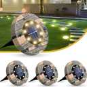 Solar Ground Lights Outdoor Decor - Waterproof LED Outdoor Solar Lights for Yard, Patio, Garden, Pathway, Stair, Deck - Landscape Lighting for Garden Decor - Outside Lightings (4 Pack, Warm White)