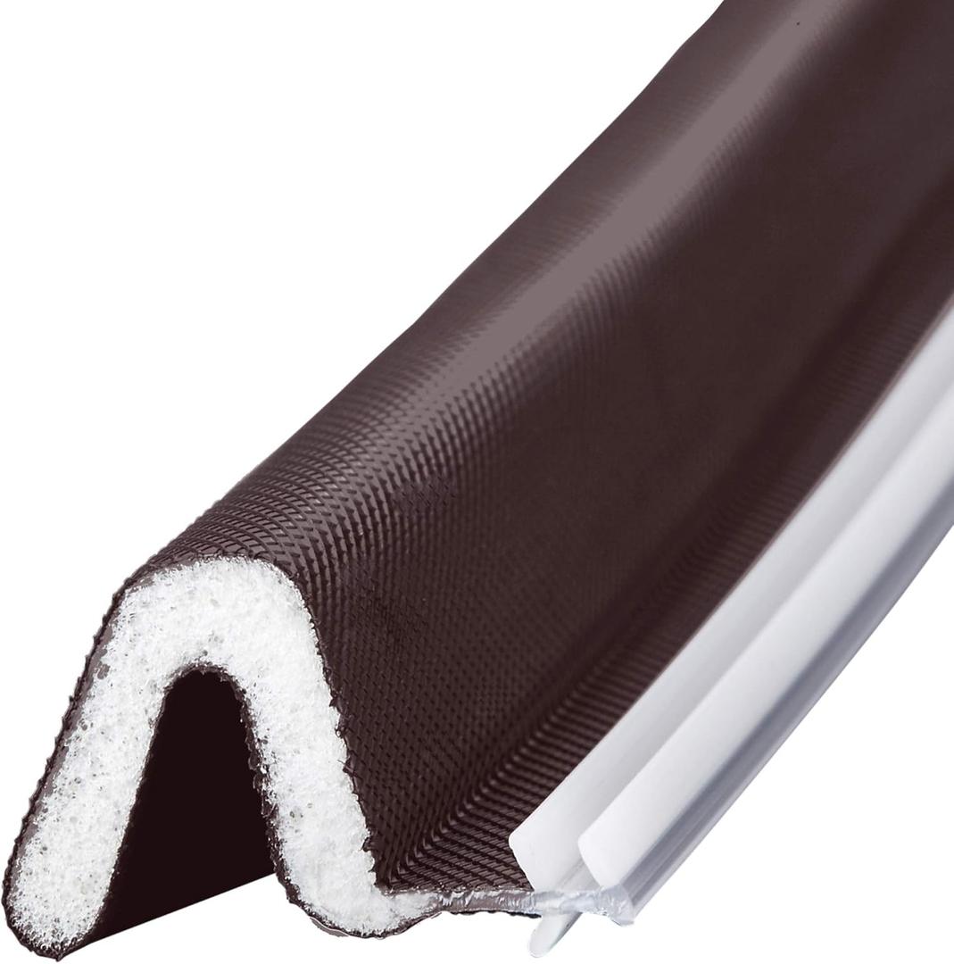 Kerf Weather Stripping Seal for Doors - Door Seal Insulation Exterior Door Weather Stripping - Full Door Frame Set Includes One Header Strip of 36" and Two Jambs Strips of 84" (Brown)