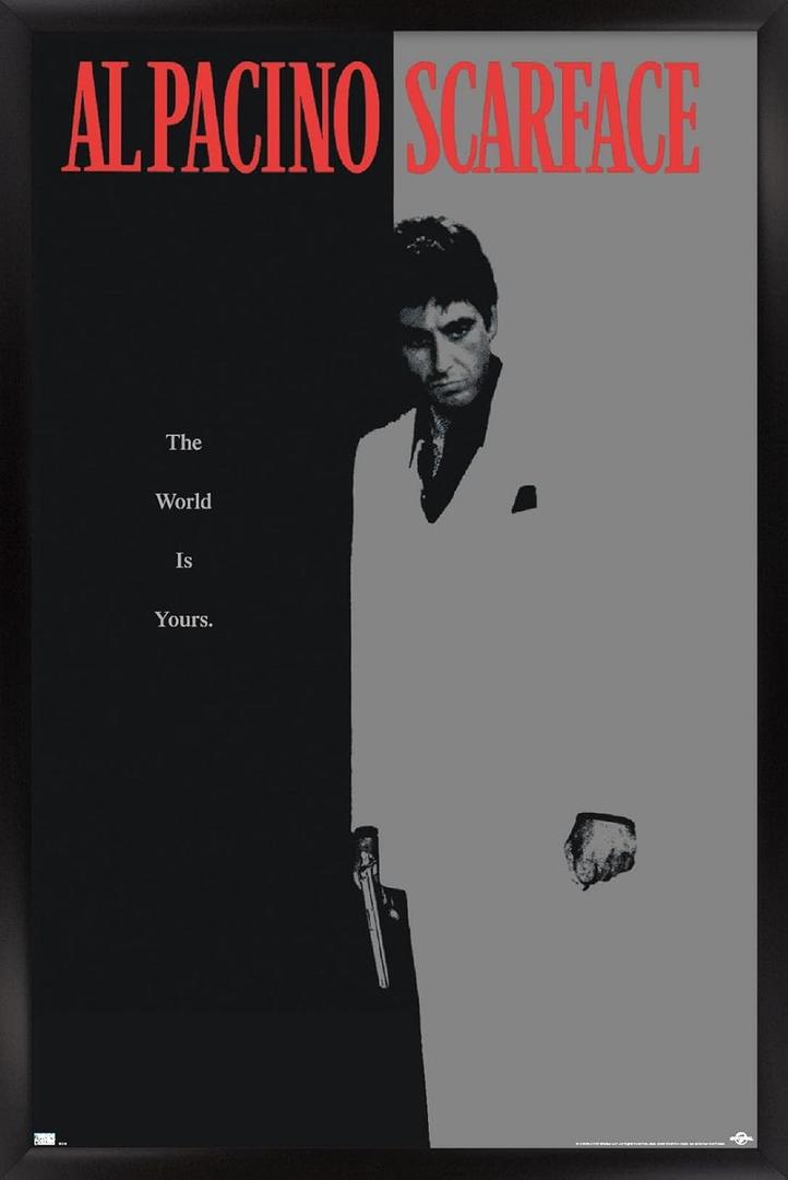 Trends International Scarface - One Sheet Wall Poster, 22.375" x 34", Black Framed Version