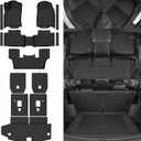 Custom Fit Floor Mats for 2013-2015 Dodge Durango 6 Seats/Bucket Seat | All Weather TPE Floor Liners & Trunk Mat & 2nd/3rd Row Backrest Mat & Door Sill Guard | Full Set Interior Accessories