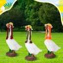 3 Pcs Thanksgiving Porch Goose Wigs Porch Goose Outfit DIY Cute Lawn Statue Braid Grass Hat Wig Decoration Costume Accessories for 23 Inch Outdoor Garden Patio Yard Decoration