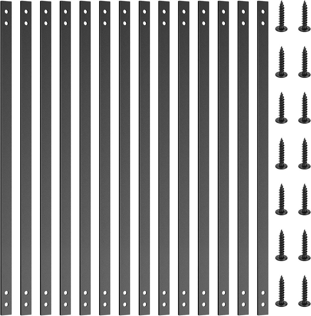 Akenow 51 Pack Deck Balusters for Deck Railing, 36"X1" Heavy Duty Cast Iron Stair Railing, Flat Straight Baluster with Screws, Compatible with Wood & Composite Deck for Porch, Fence, Patio