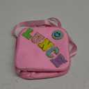 Insulated Lunch Bag With Adjustable Shoulder Strap, Nylon Preppy Lunch Box Large Insulated Lunch Bag Reusable Lunch Tote Bag with Smiley Preppy LunchBag for Girls School Travel Picnic (Pink)